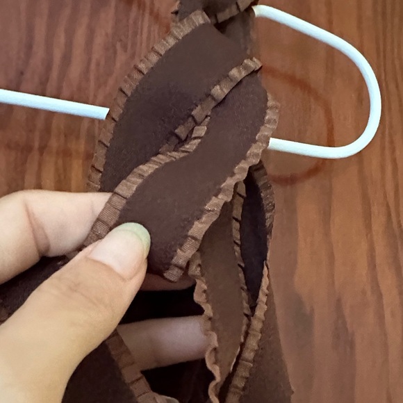 Floral Ruched Ribbon Strap Top - Picture 3 of 4